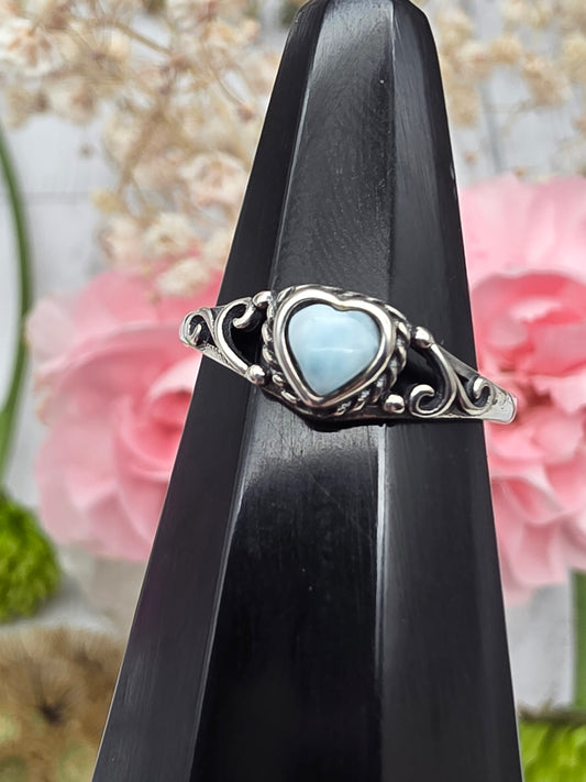 Larimar Heart Ring