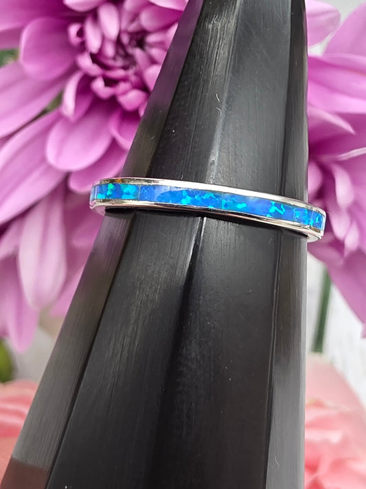 Blue Opal Inlaid Ring