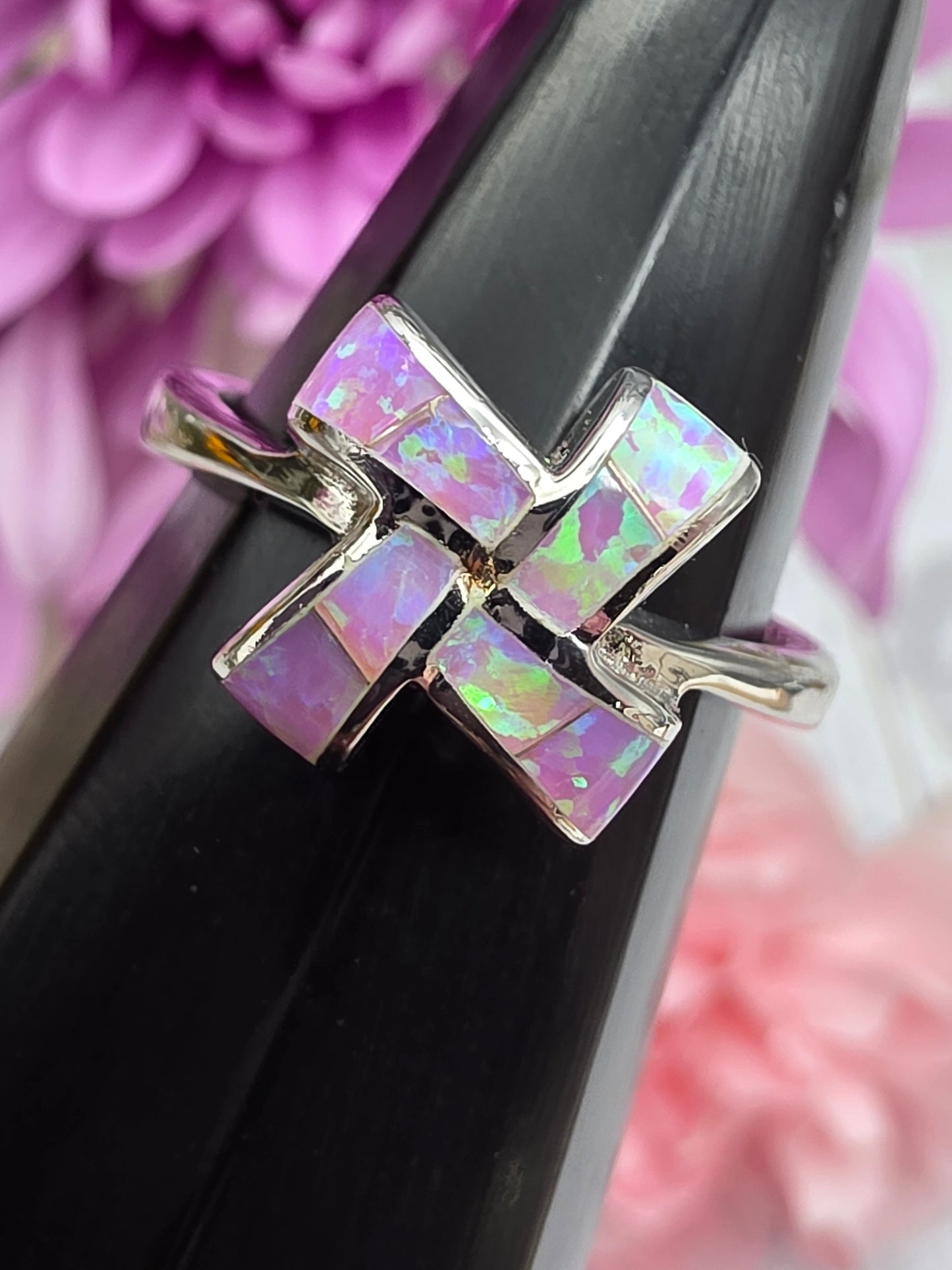 Pink Opal  Bow Ring