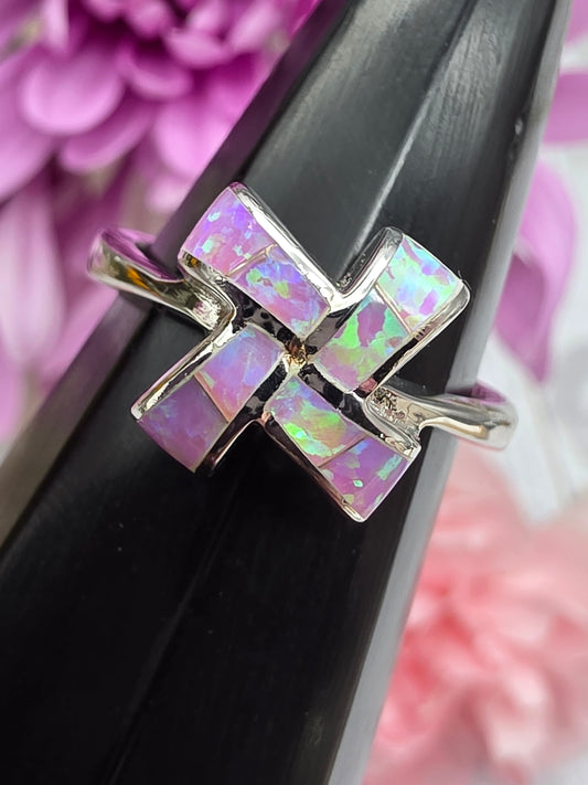 Pink Opal  Bow Ring