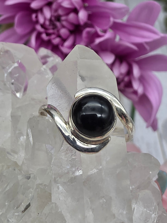 Round Obsidian Ring