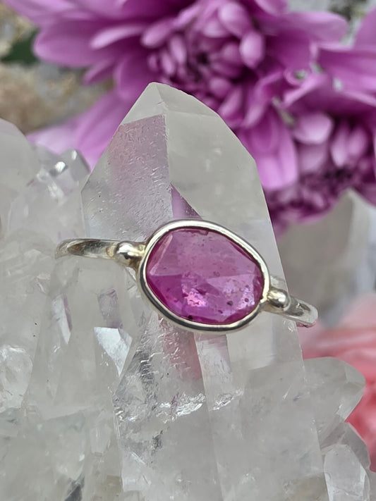 Faceted Ruby Ring