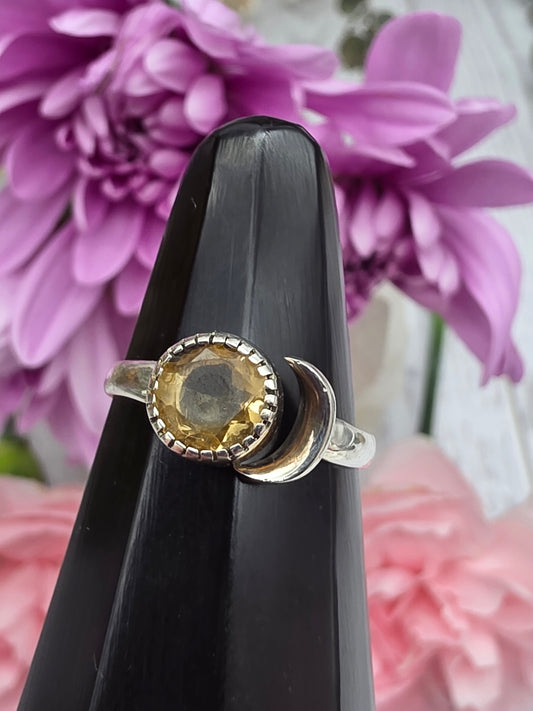 Citrine Moon Ring