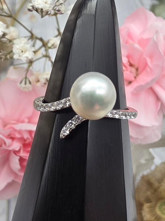 Pearl Cubic Zirconia Ring