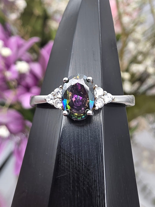 Rainbow Mystic Topaz Ring