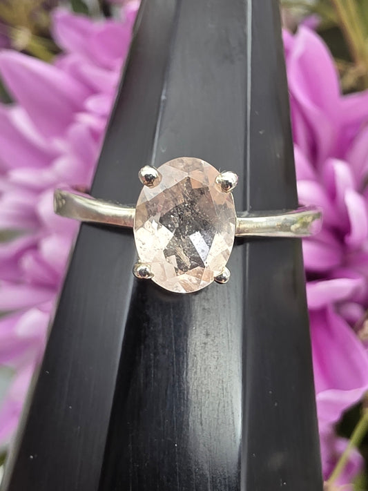 Faceted Morganite Ring