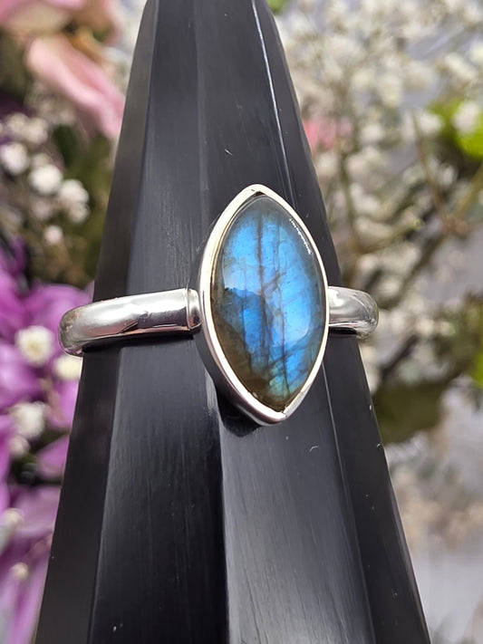 Marquis Labradorite Ring
