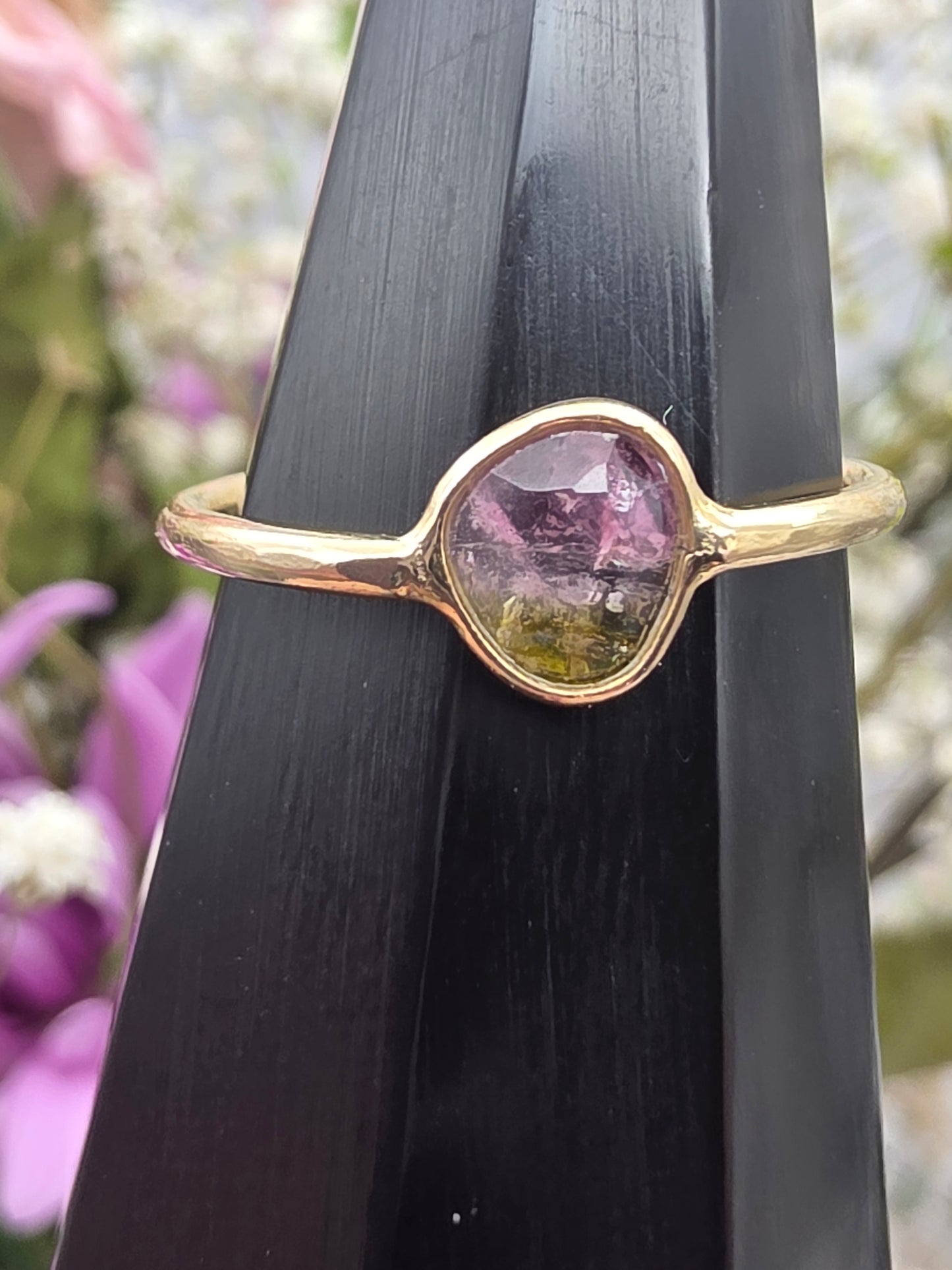 Gold Watermelon Tourmaline Ring