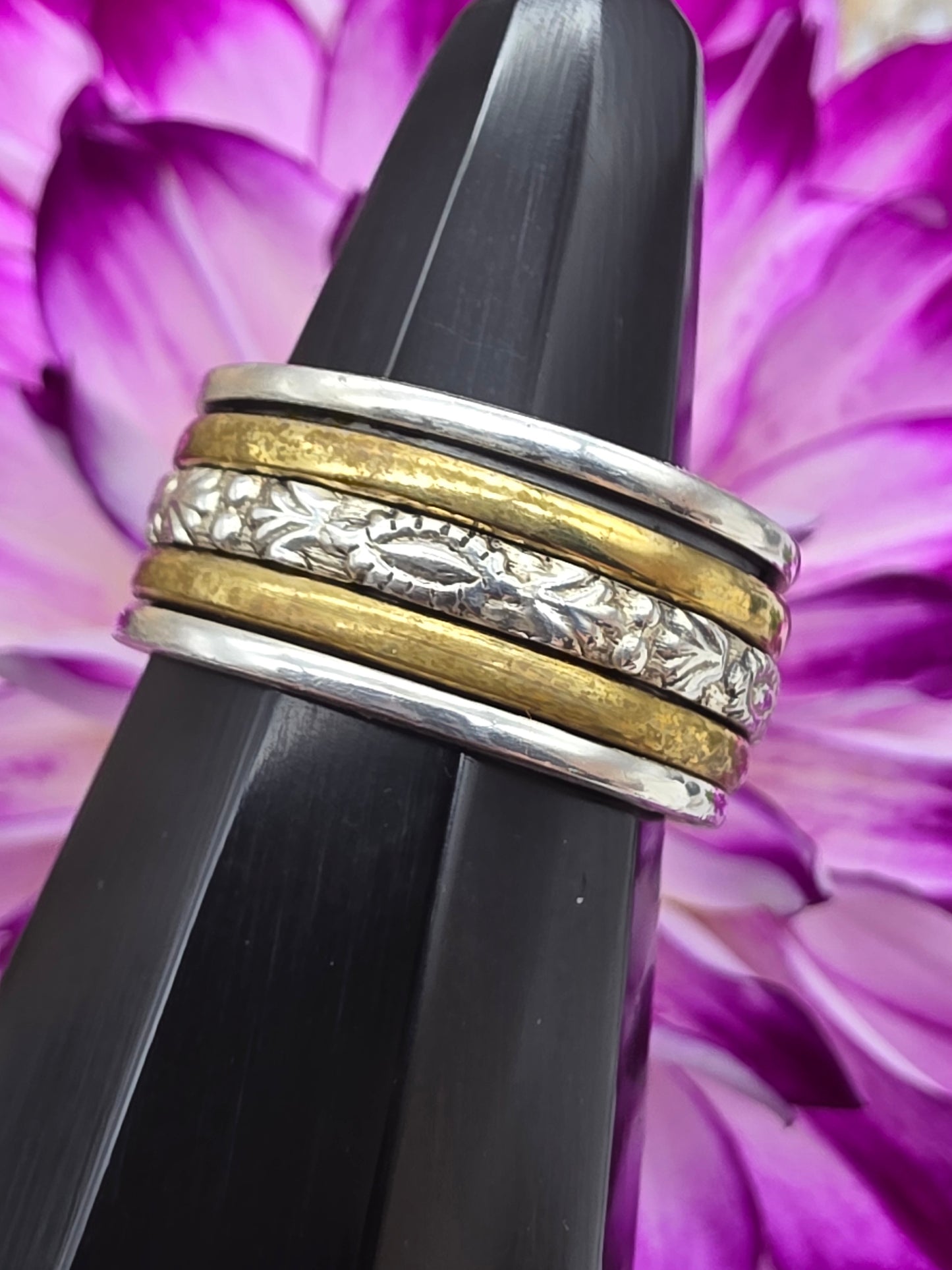 Silver and Gold Spinner Ring
