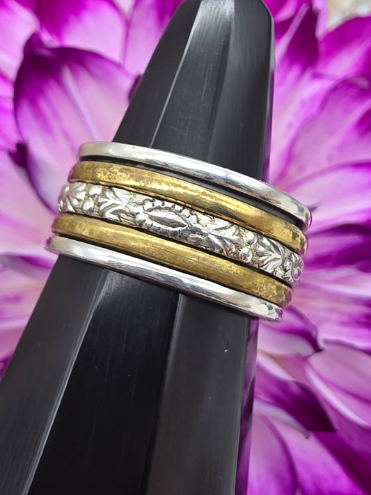 Silver and Gold Spinner Ring