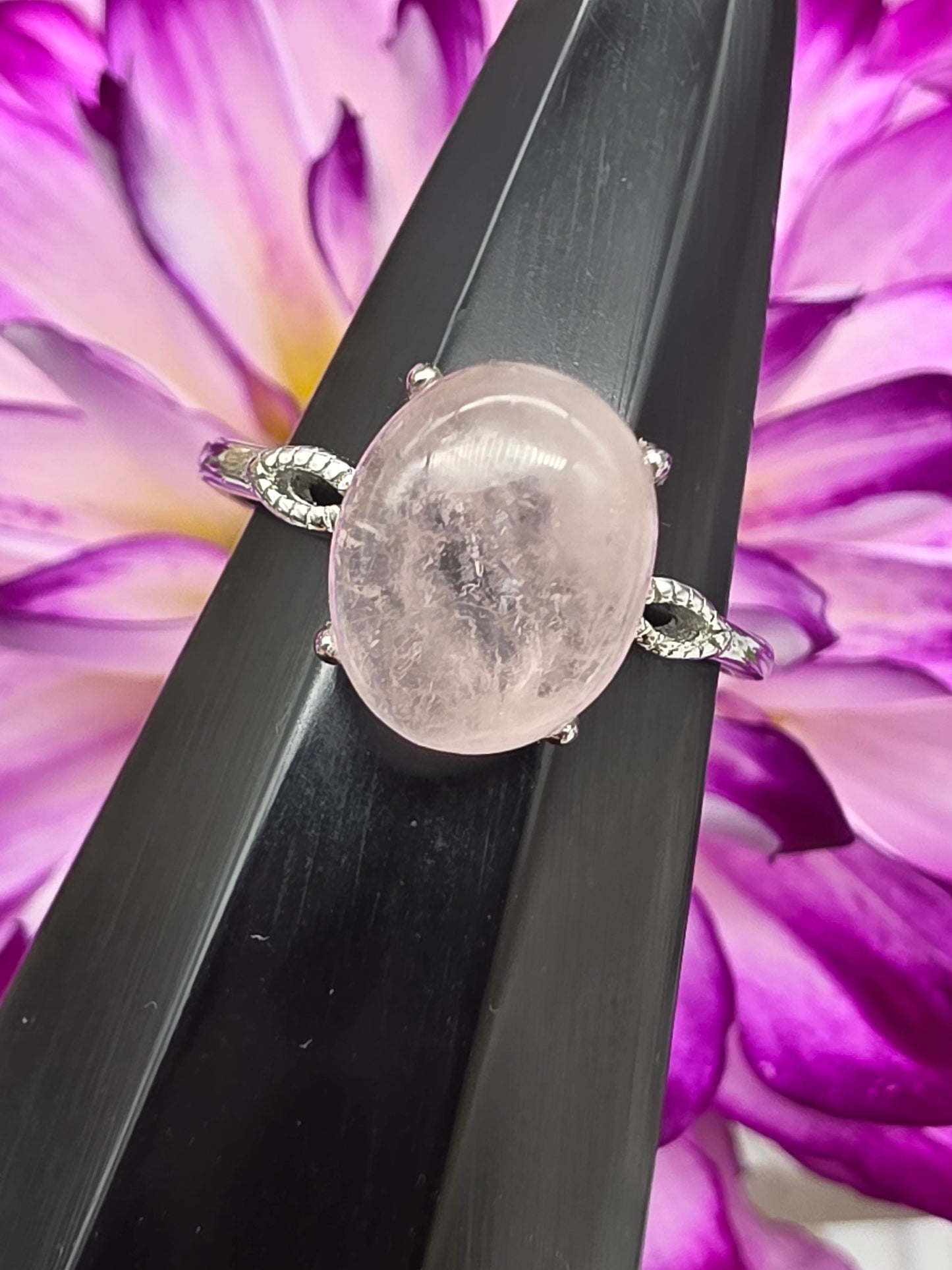 Adjustable Rose Quartz Ring