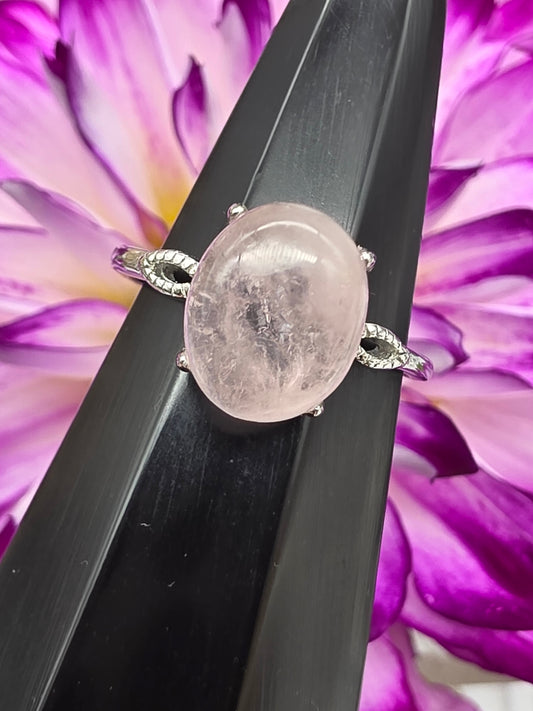 Adjustable Rose Quartz Ring
