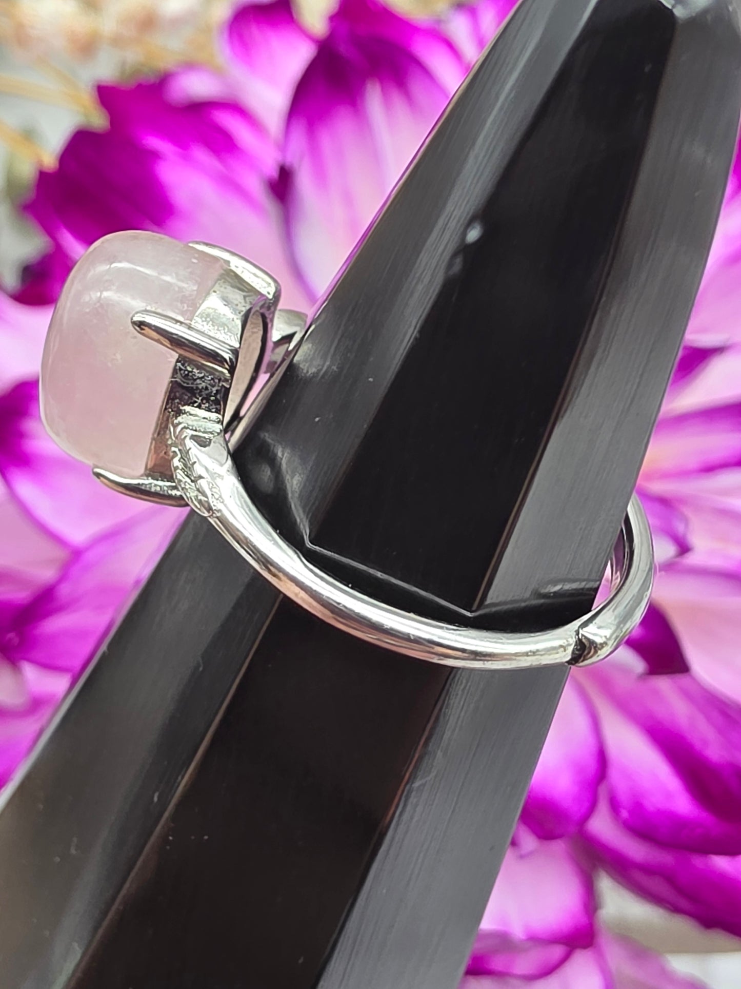 Adjustable Rose Quartz Ring