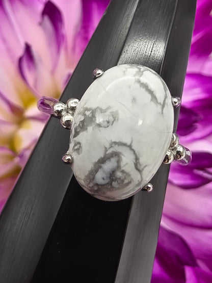 Adjustable Howlite Ring