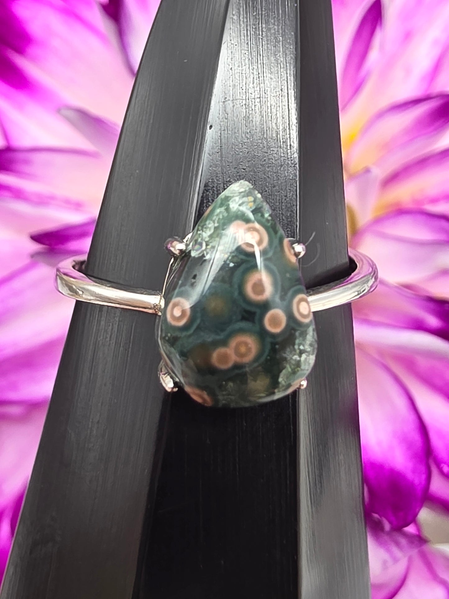 Adjustable Ocean Jasper Ring