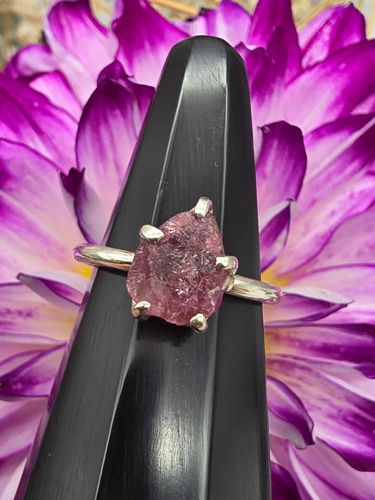 Raw Pink Tourmaline Ring
