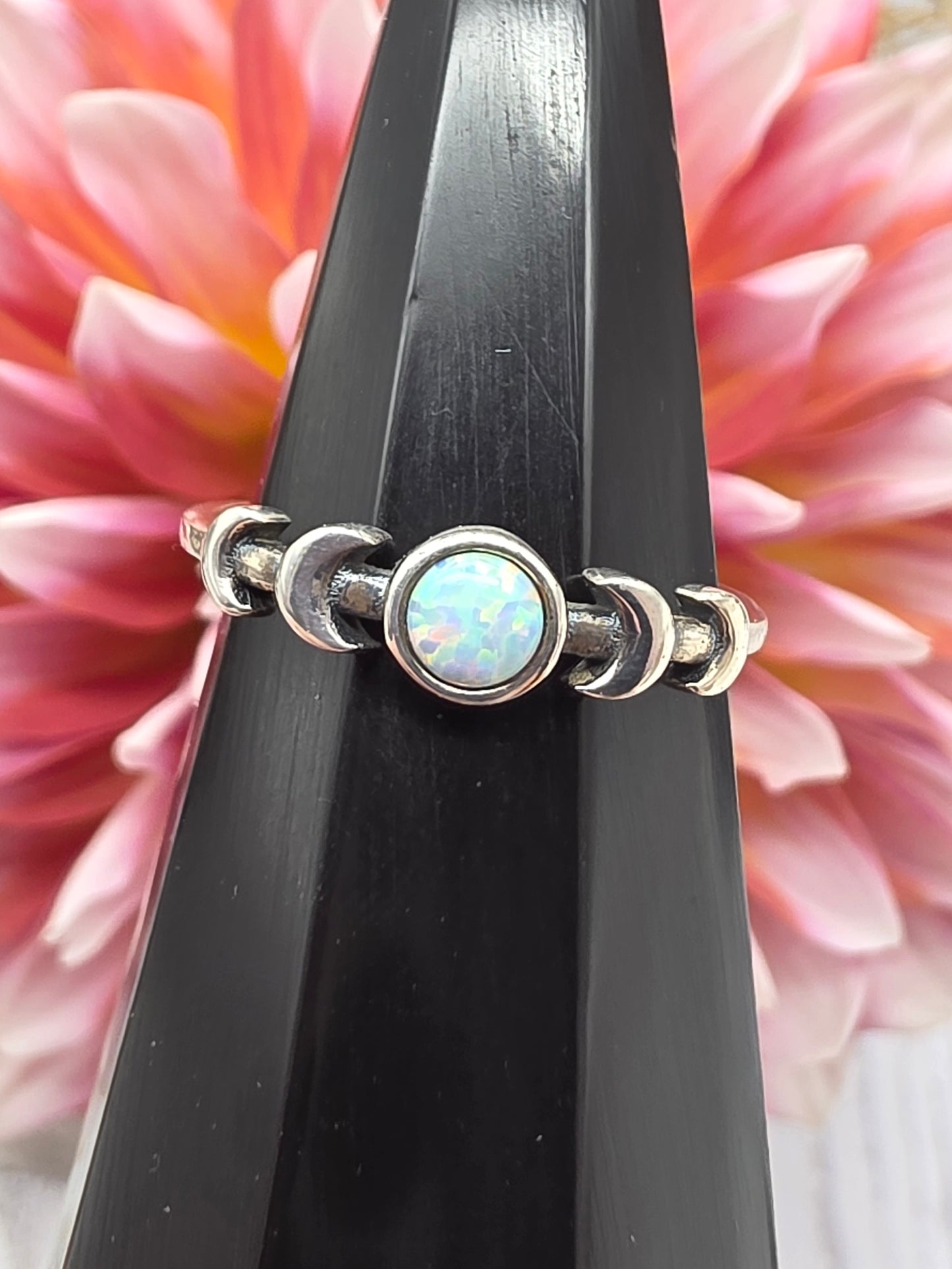 Opal Moon Phase Ring
