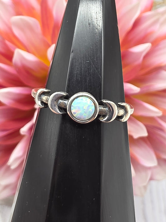 Opal Moon Phase Ring