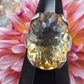 Concave Faceted Citrine Ring