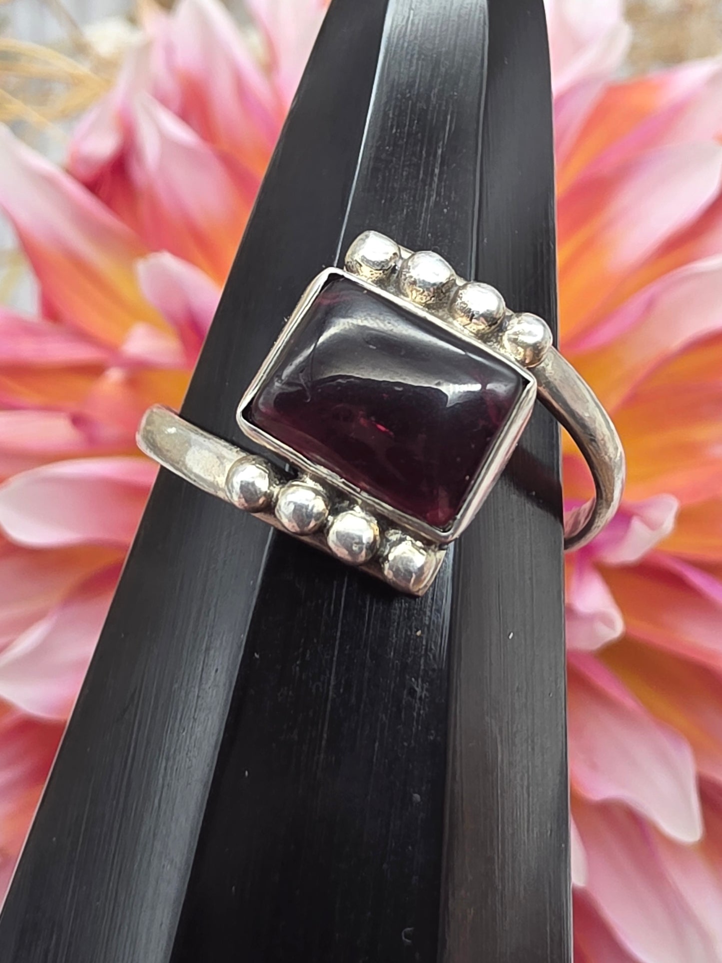 Rectangle Garnet Ring
