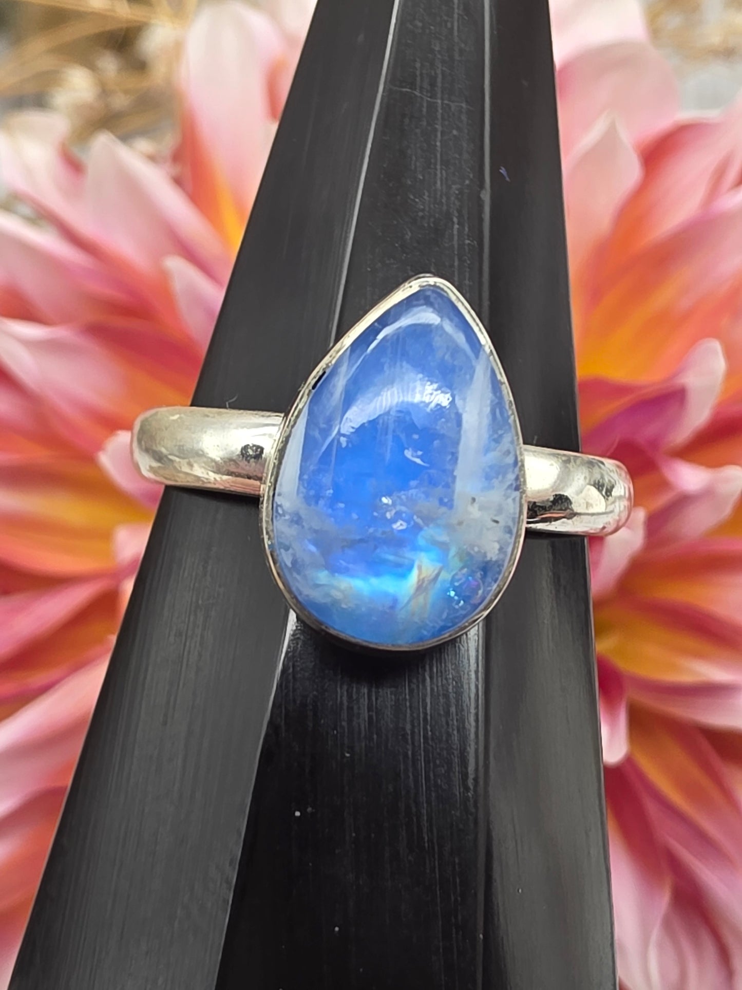 Blue Moonstone Tear Drop Ring