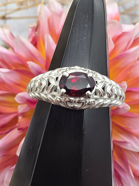 Sterling Silver Garnet Ring