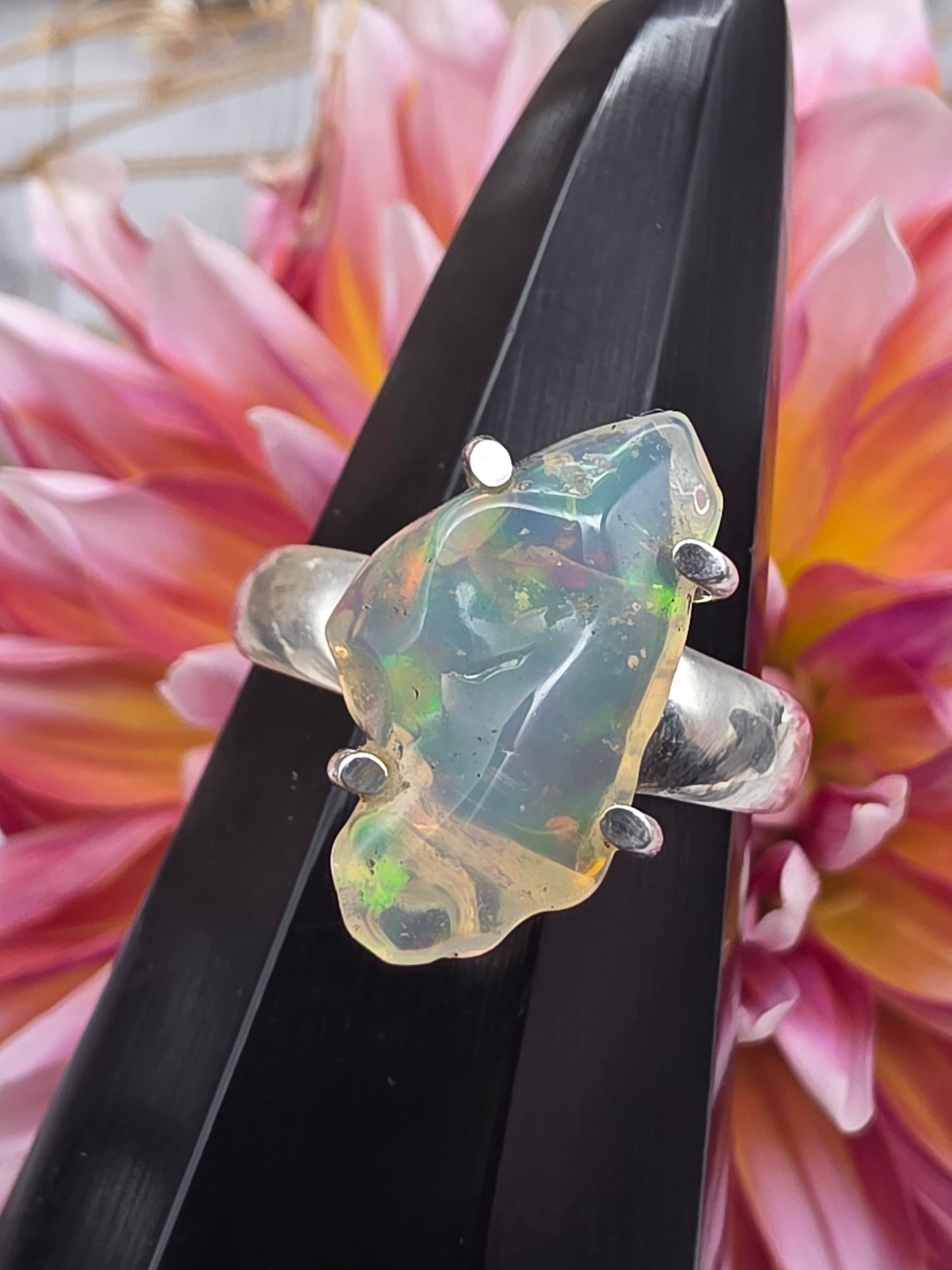 Raw Ethiopian Opal Ring
