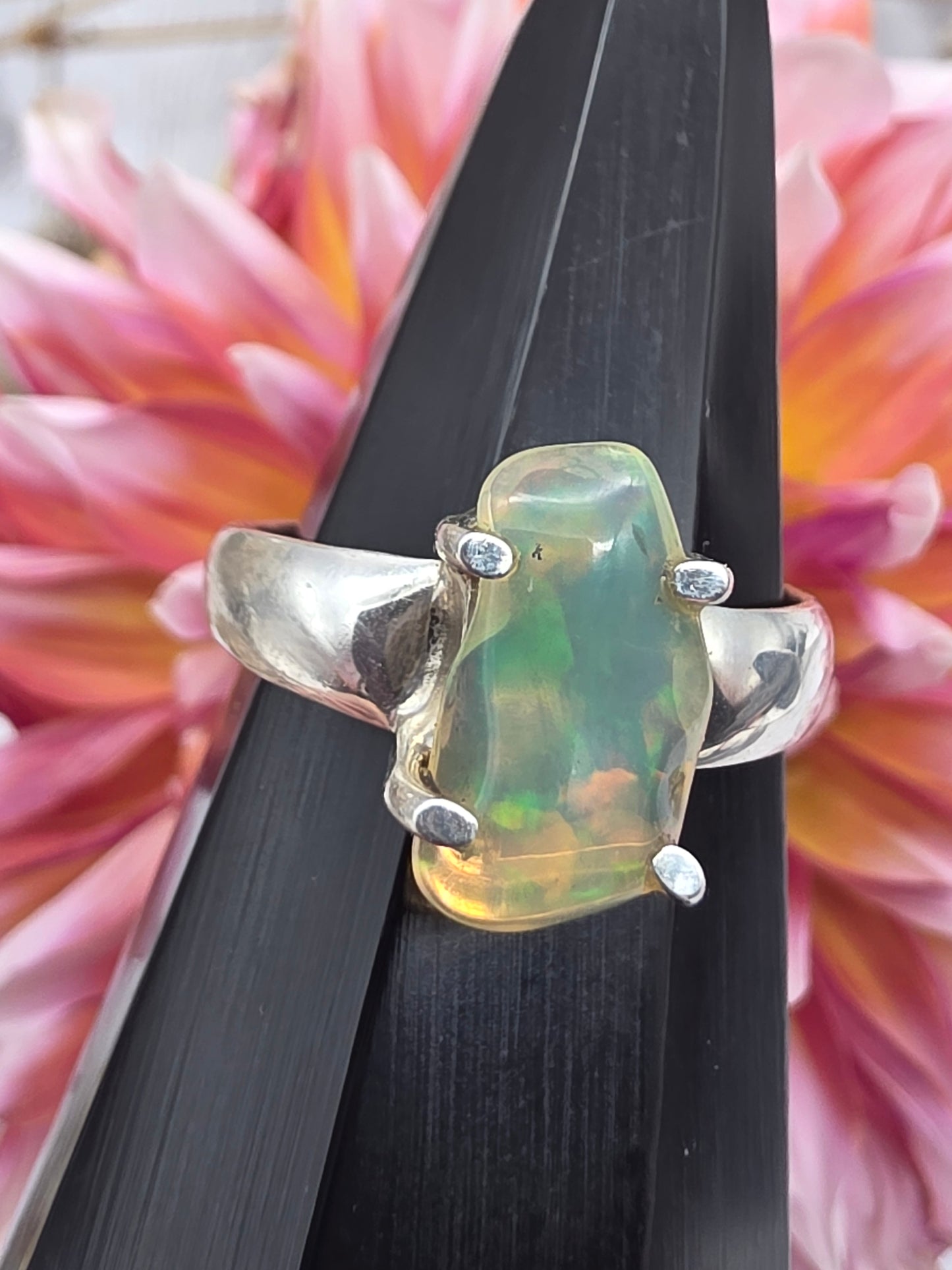 Raw Ethiopian Opal Ring