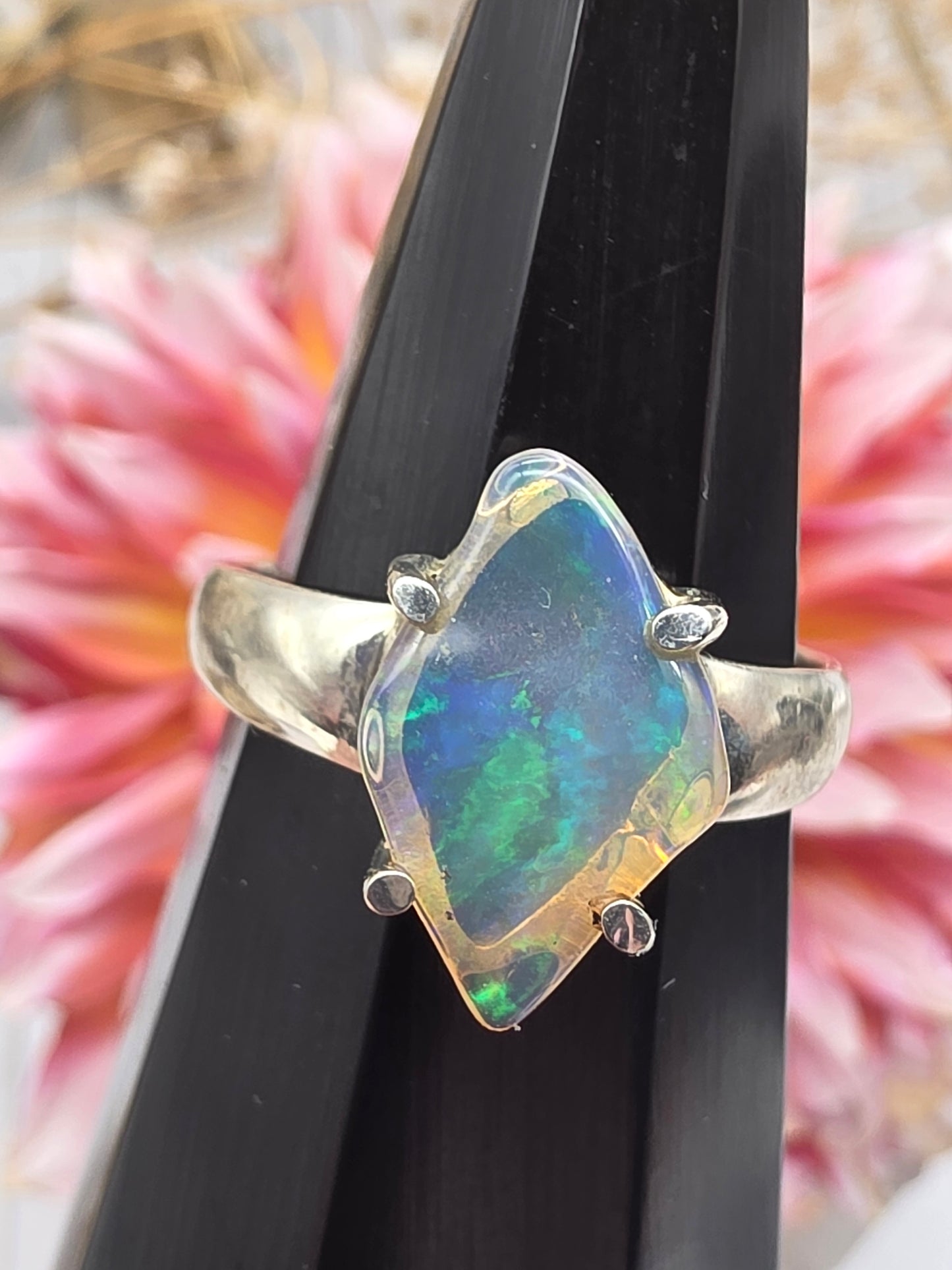 Raw Ethiopian Opal Ring