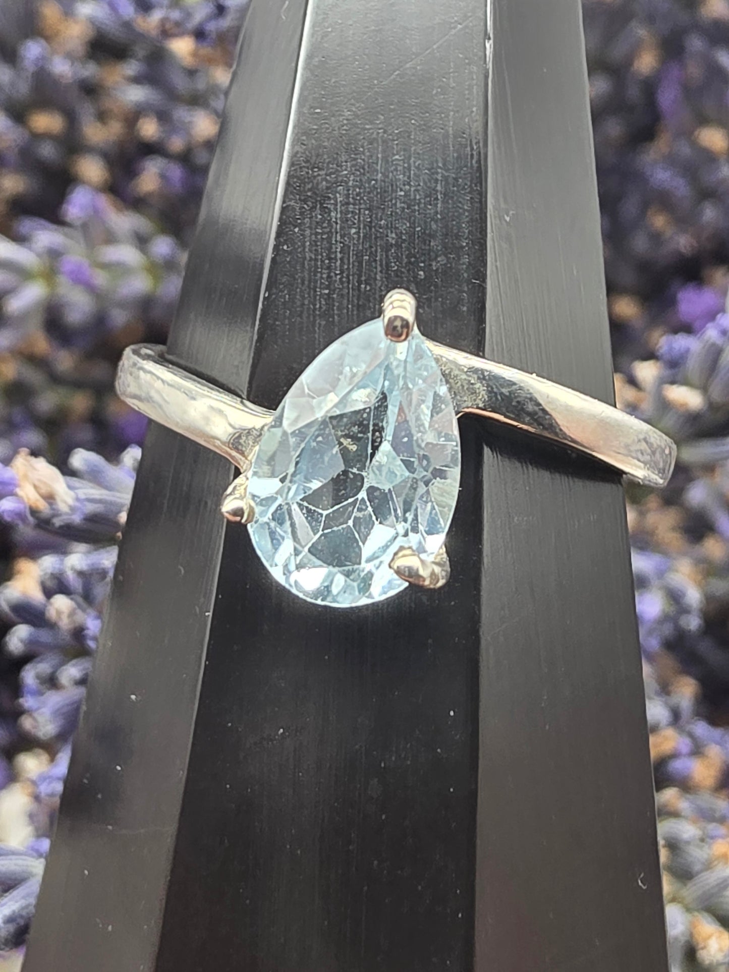 Swiss Blue Topaz Tear Drop Ring