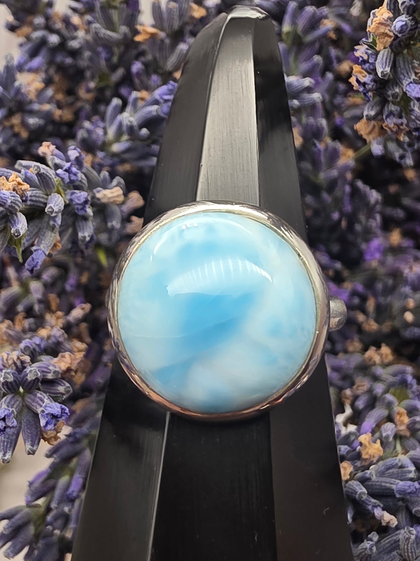 Round Larimar Ring