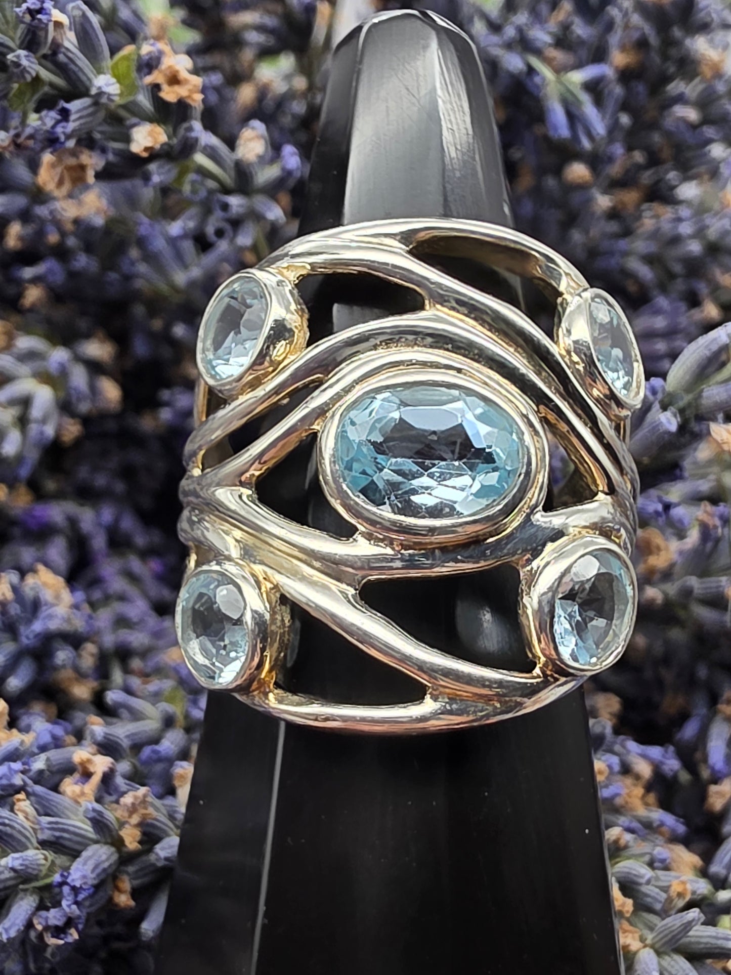 Statement  Swiss Blue Topaz Ring