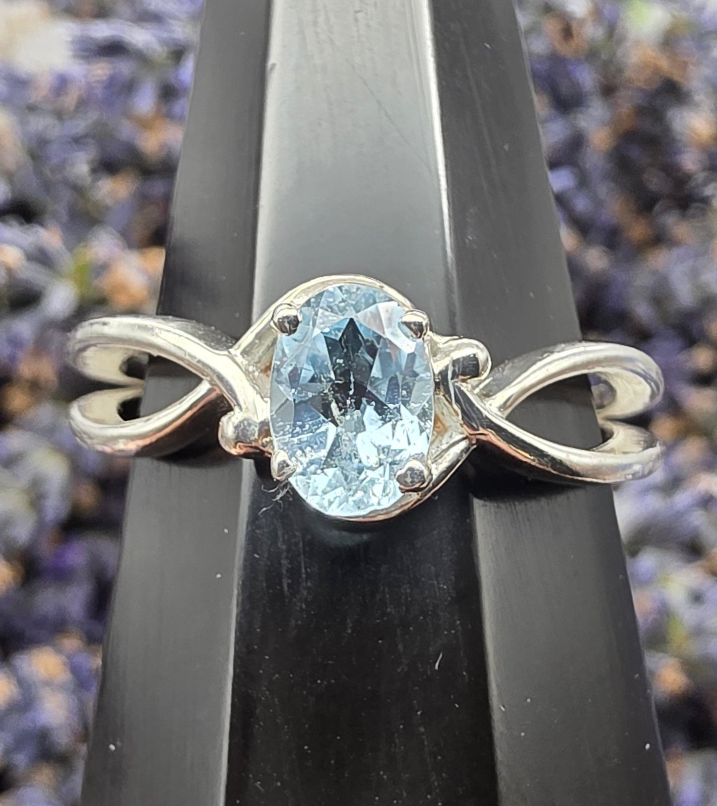 Faceted Swiss Blue Topaz Ring