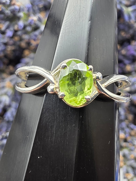 Faceted Peridot Ring