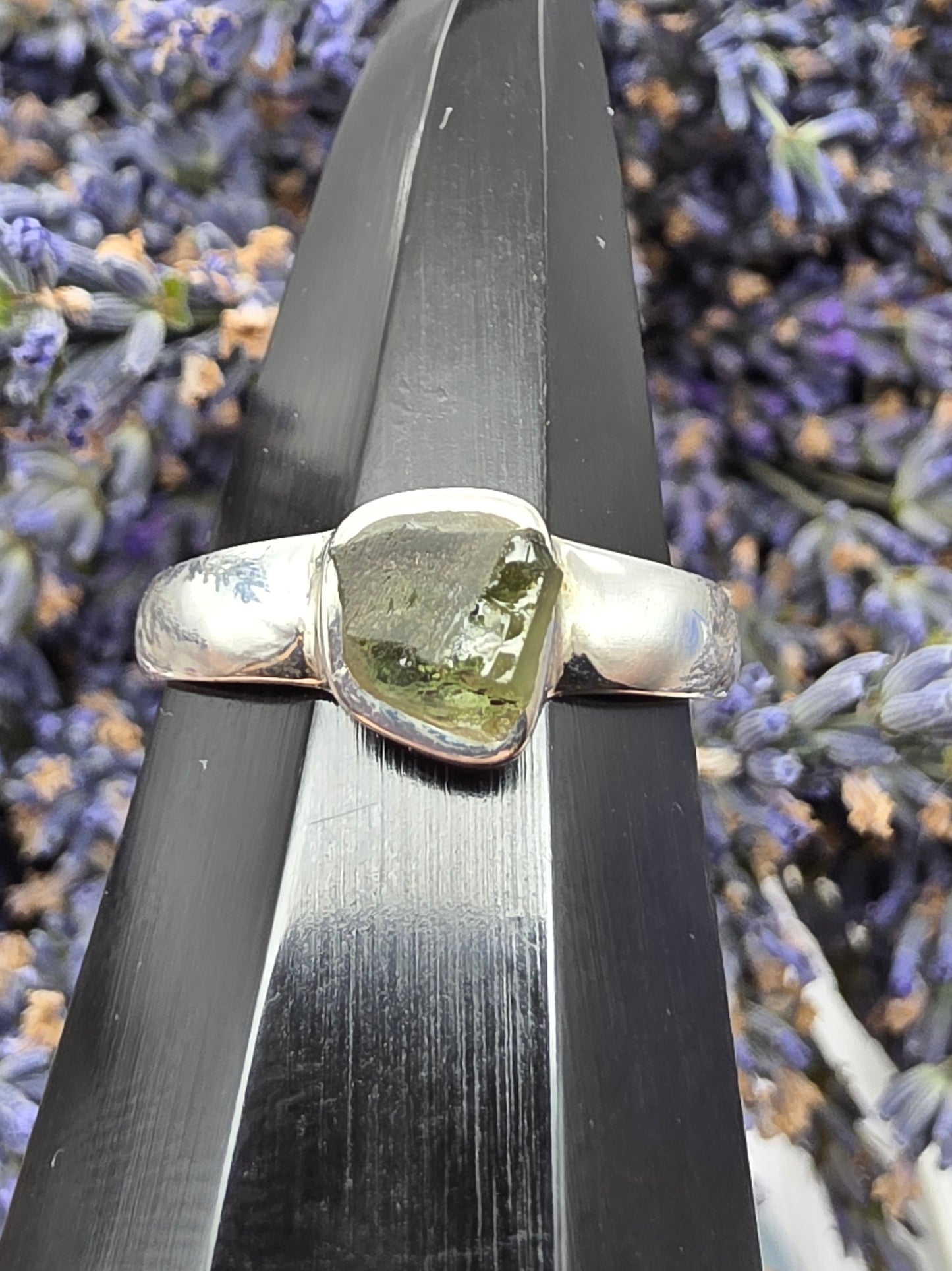 Raw Moldavite Ring