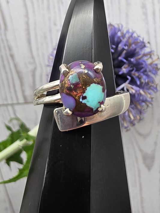 Purple Copper Turquoise Ring