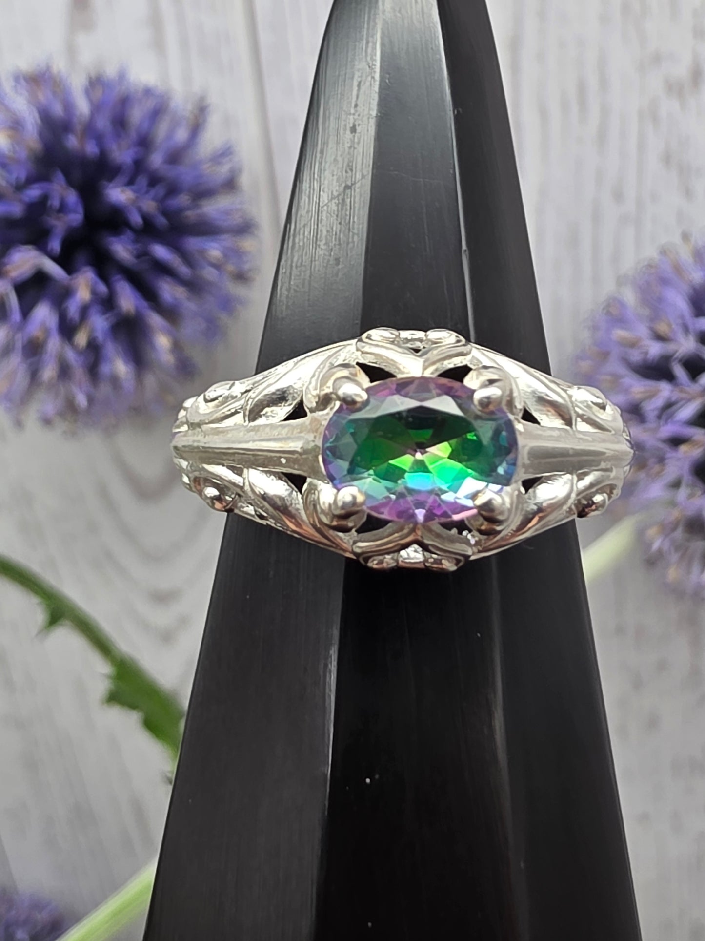 Ornate Mystic Topaz Ring