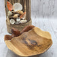 Hand carved wooden turtle bowl