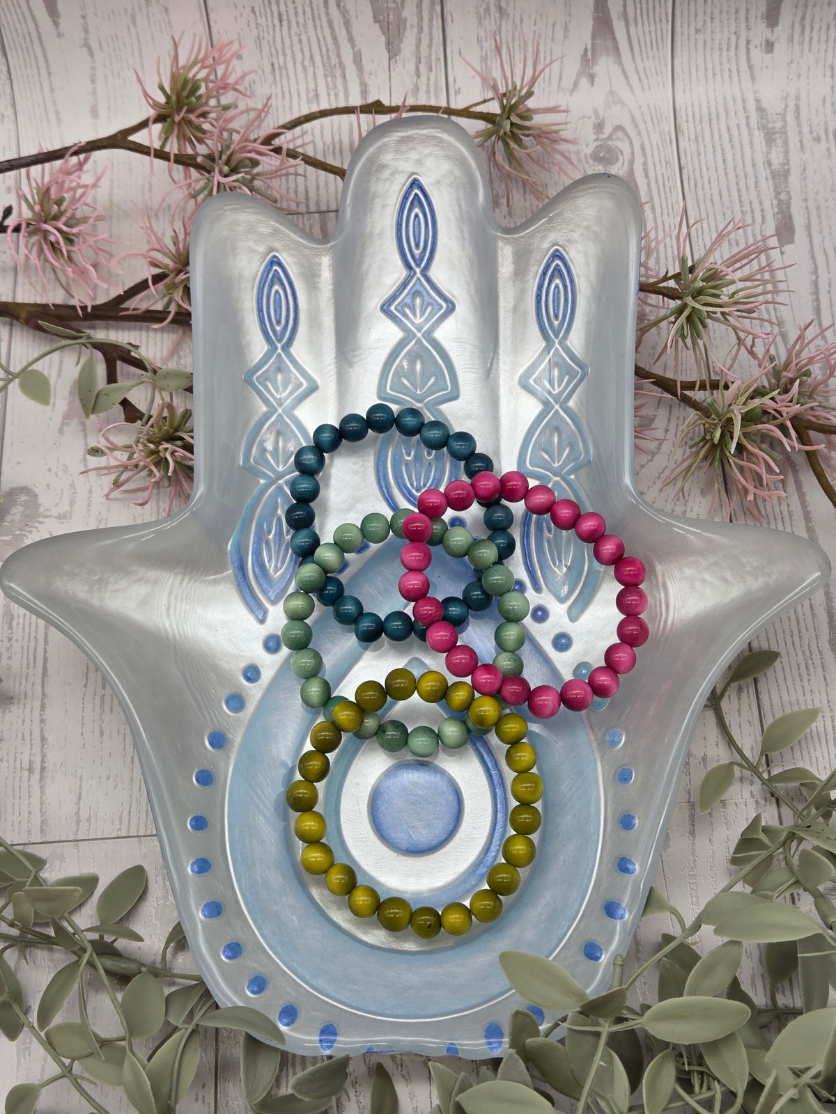 Turkish Glass Hamsa Plate