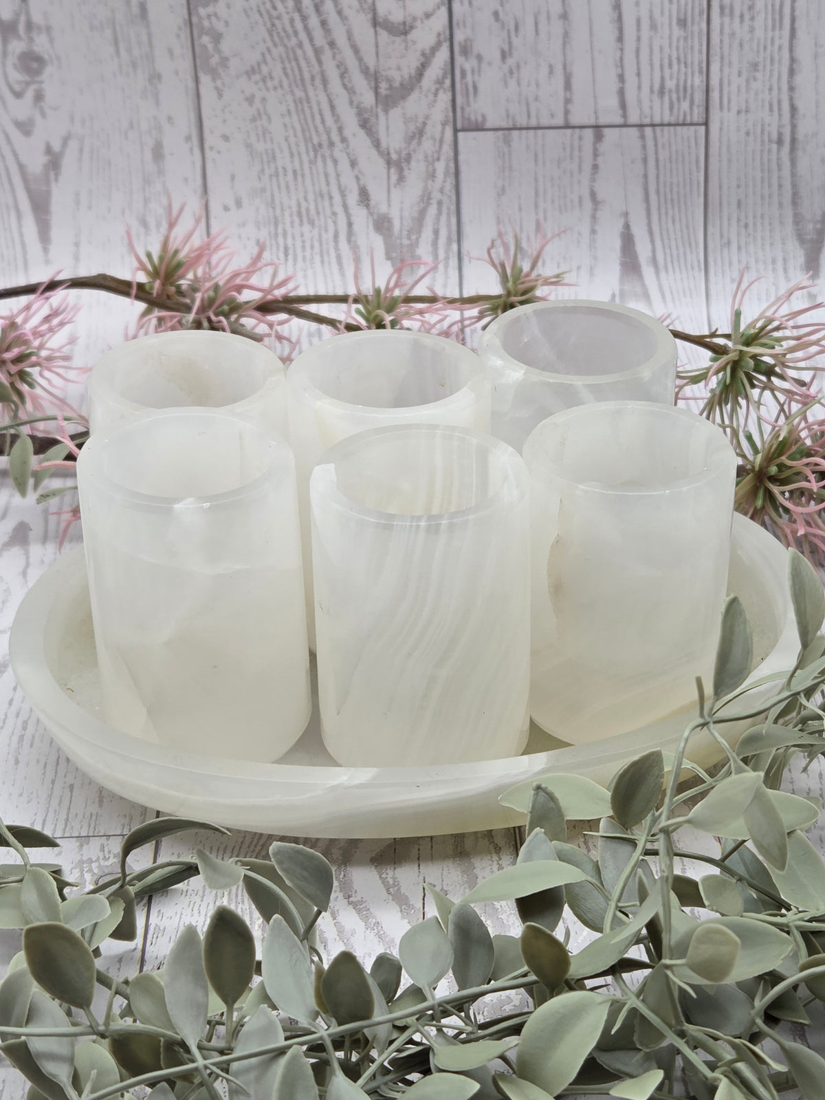 Onyx shot glass set with tray