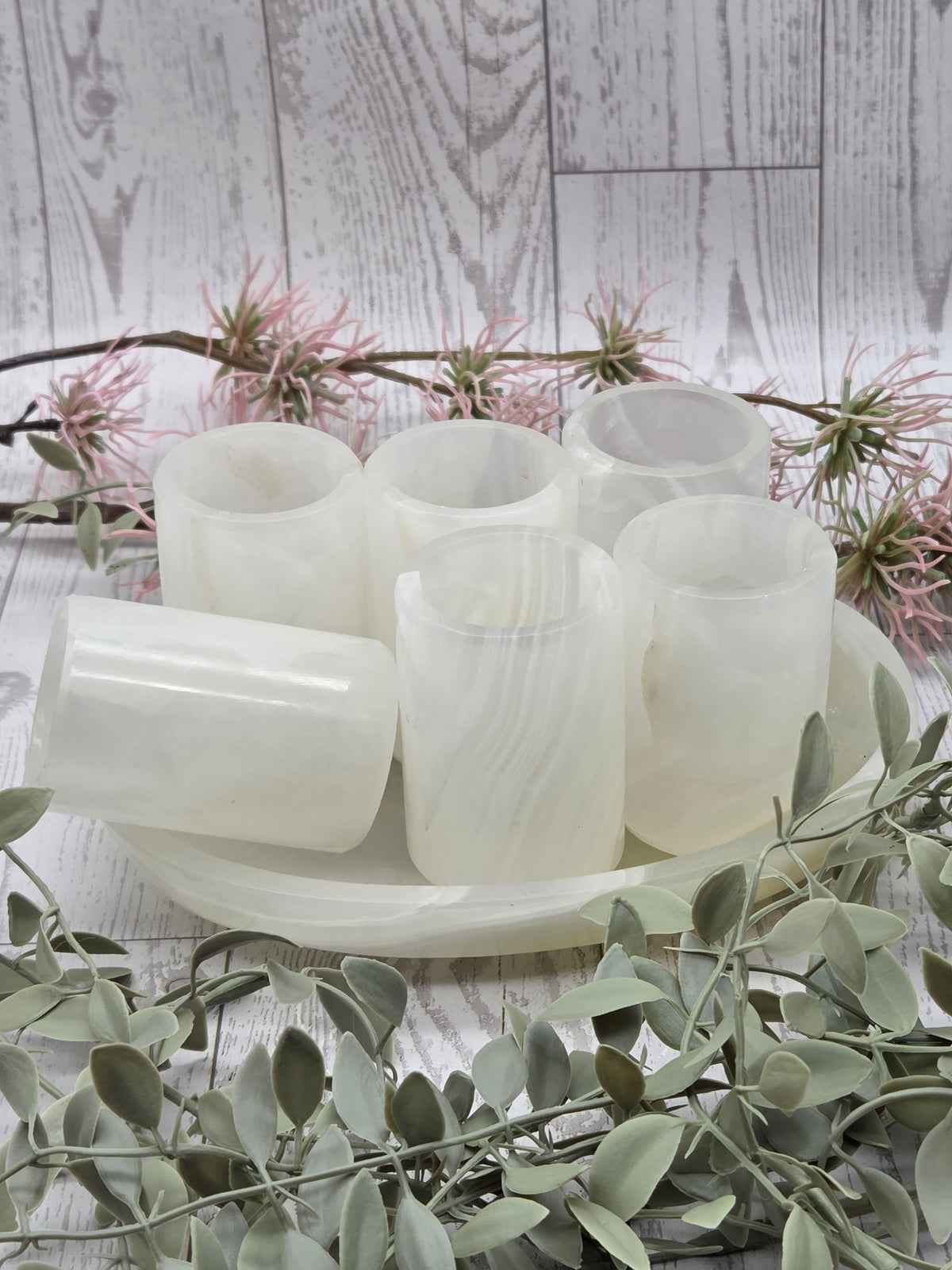 Onyx Shot Glass Set of 6 With Tray