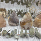 Flower agate flames with pink and white hues