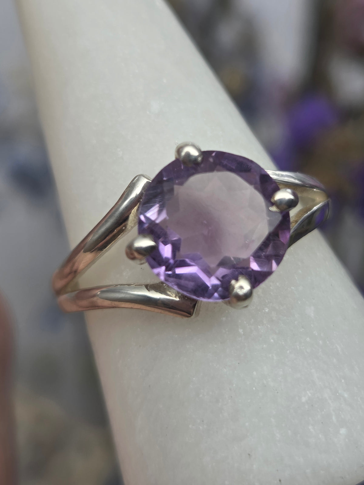 Amethyst ring set in sterling silver