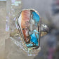 Spiny oyster turquoise ring with blue and orange hues