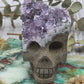 Amethyst Druzy Skull with sparkling purple crystals on top