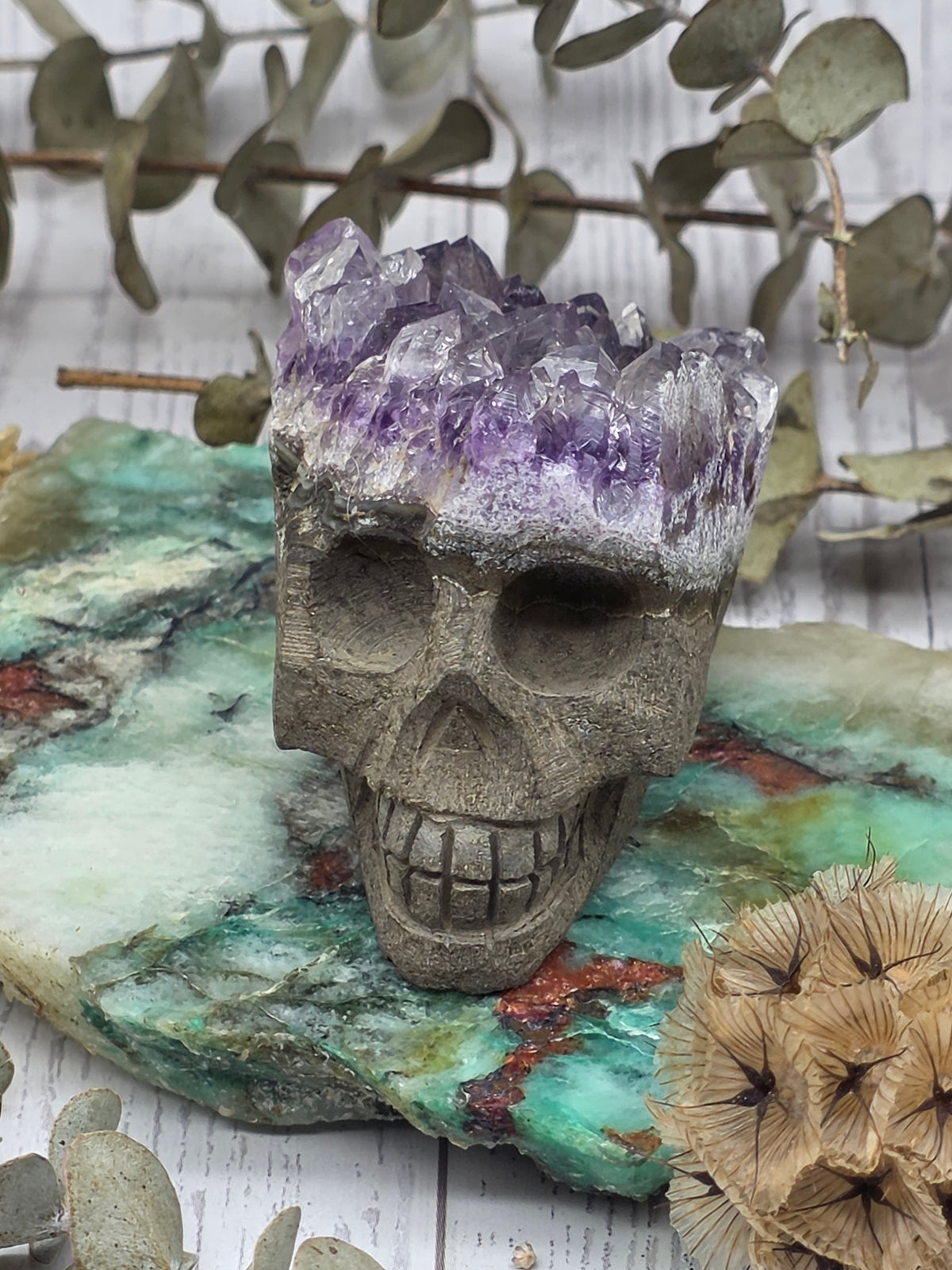 Amethyst Druzy Skull