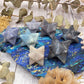 Trolleite Merkaba stars in blue and gray hues on a decorative background