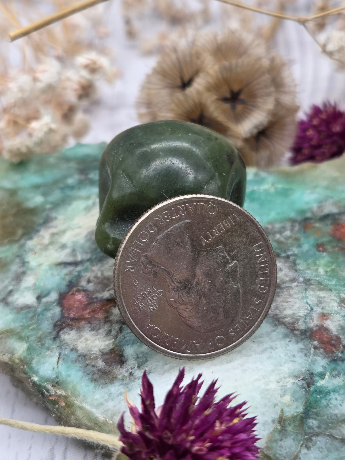 Serpentine Jade Skull