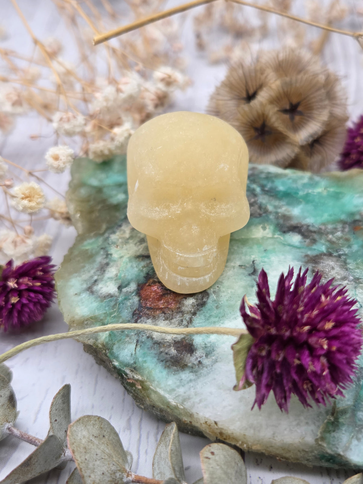 Orange Calcite Skull