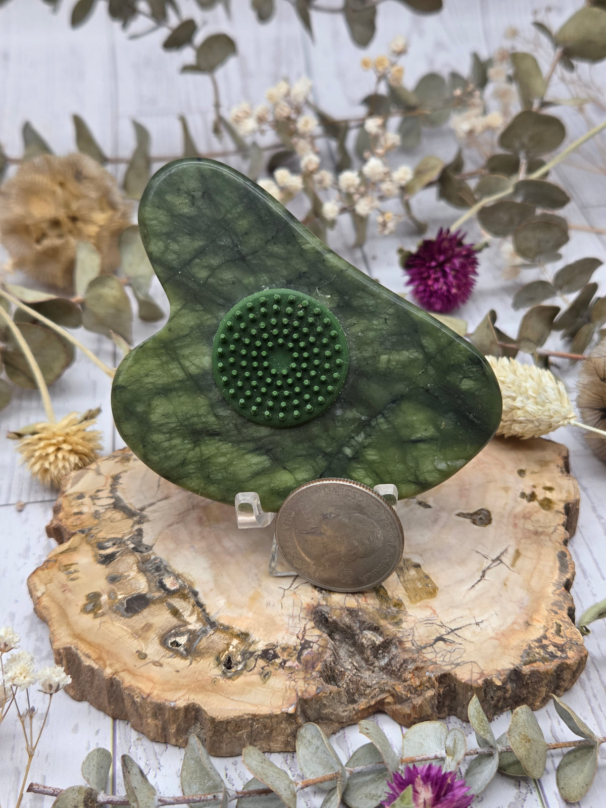 Serpentine Gua Sha with Exfoliator